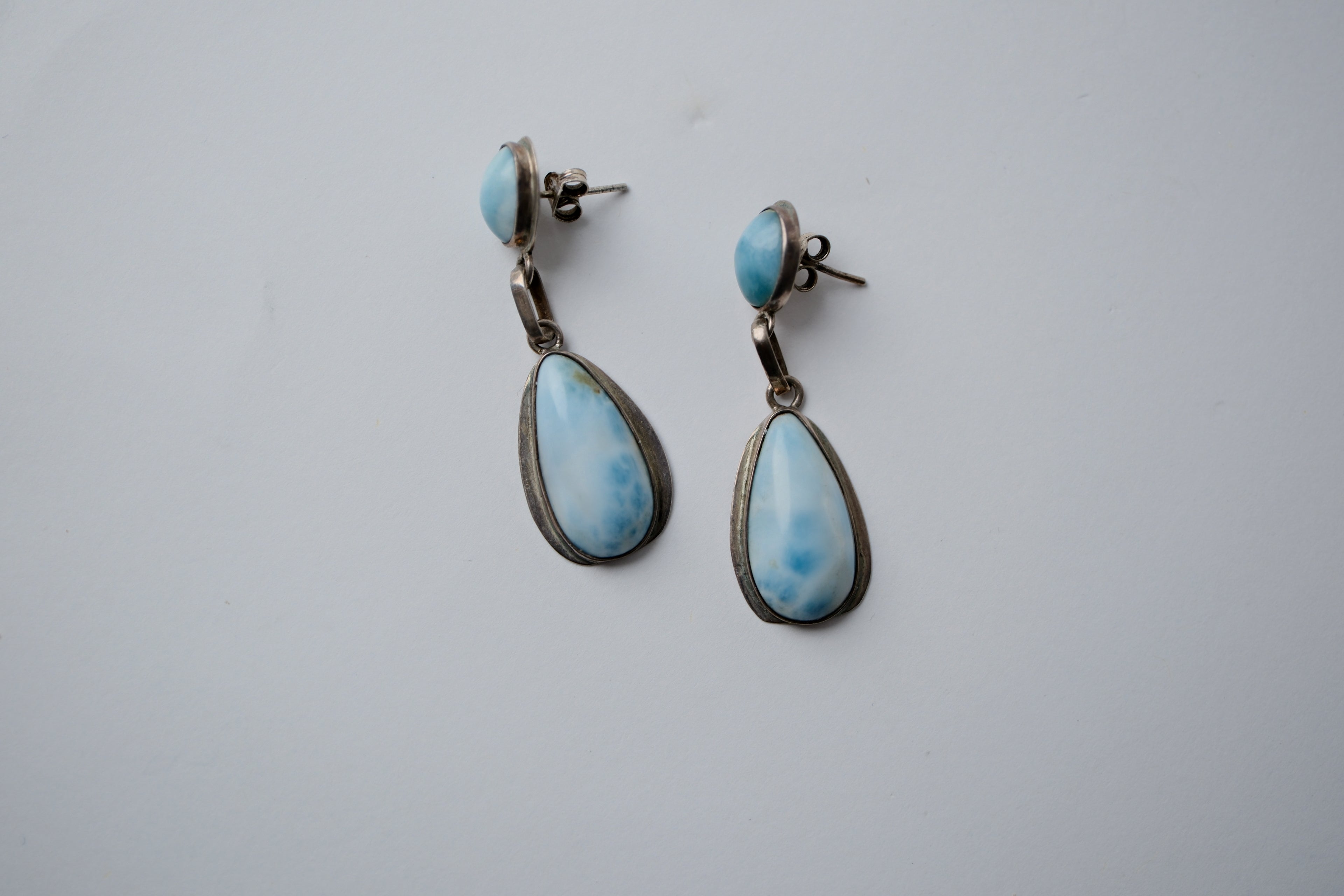 Sterling Silver Larimar drop earrings