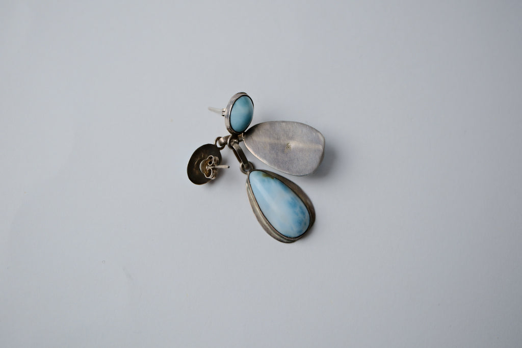Sterling Silver Larimar drop earrings