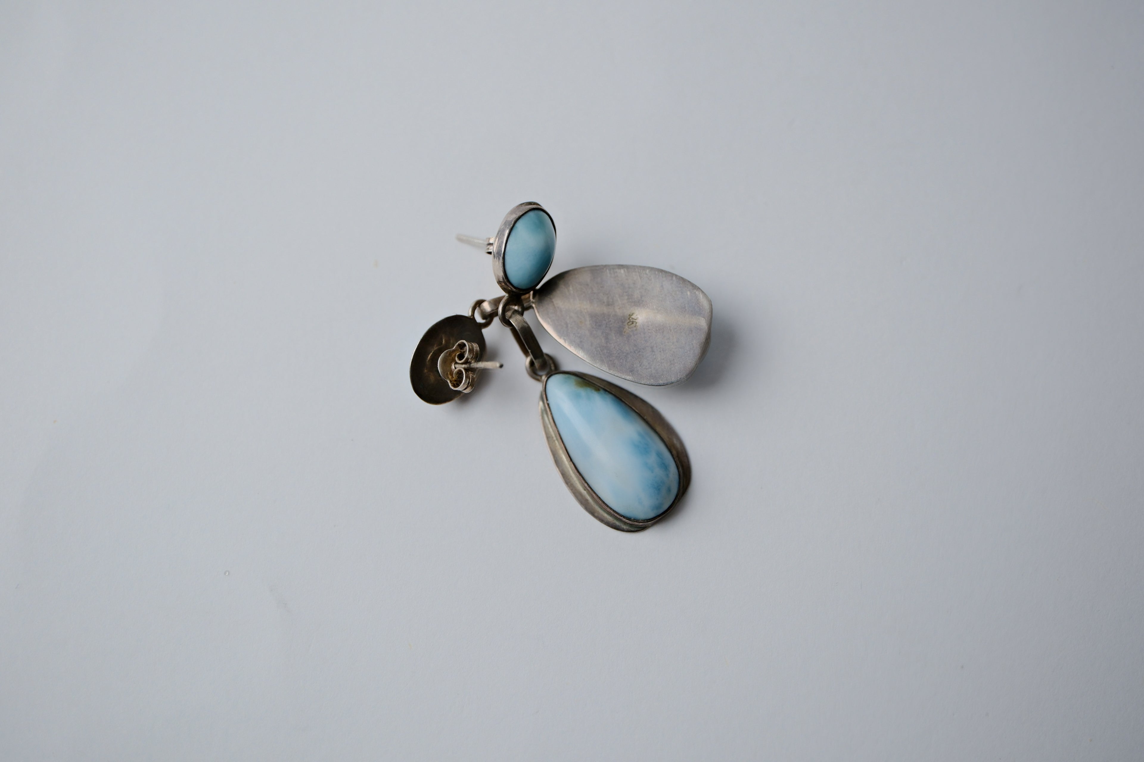 Sterling Silver Larimar drop earrings