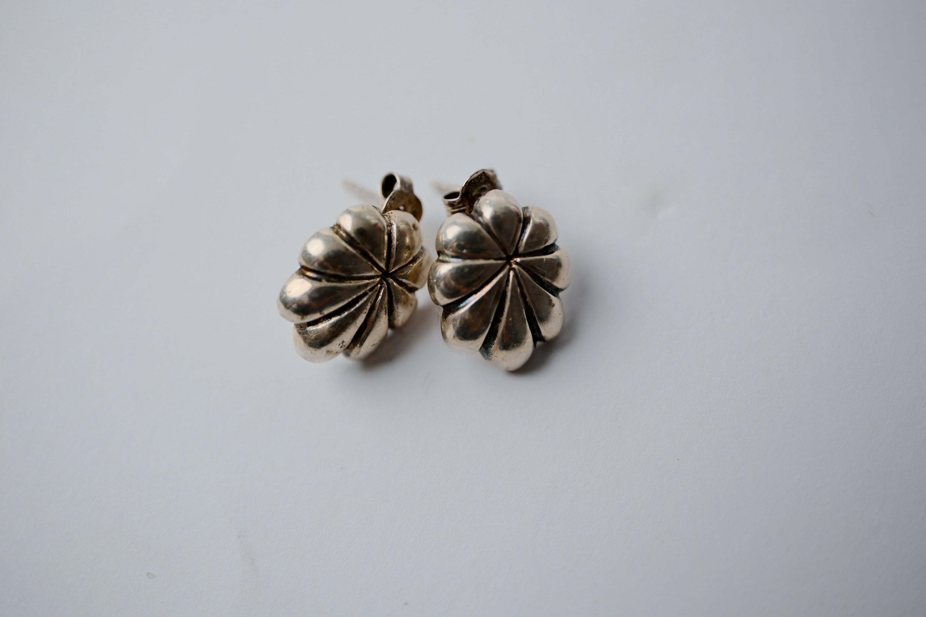 Sterling Silver Petal Stud Earrings