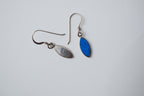 Sterling Silver Blue Inlay fishhook Earrings