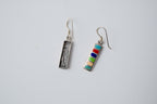 Sterling Silver Colorful Inlay drop earrings