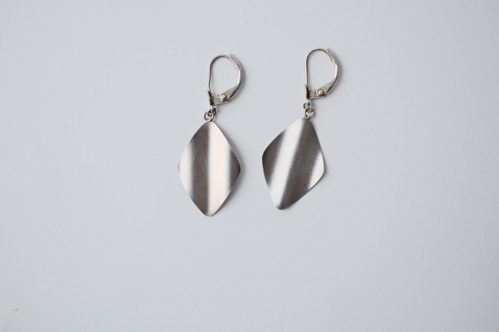 Sterling Silver Brushed and Polished Dangle Earrings