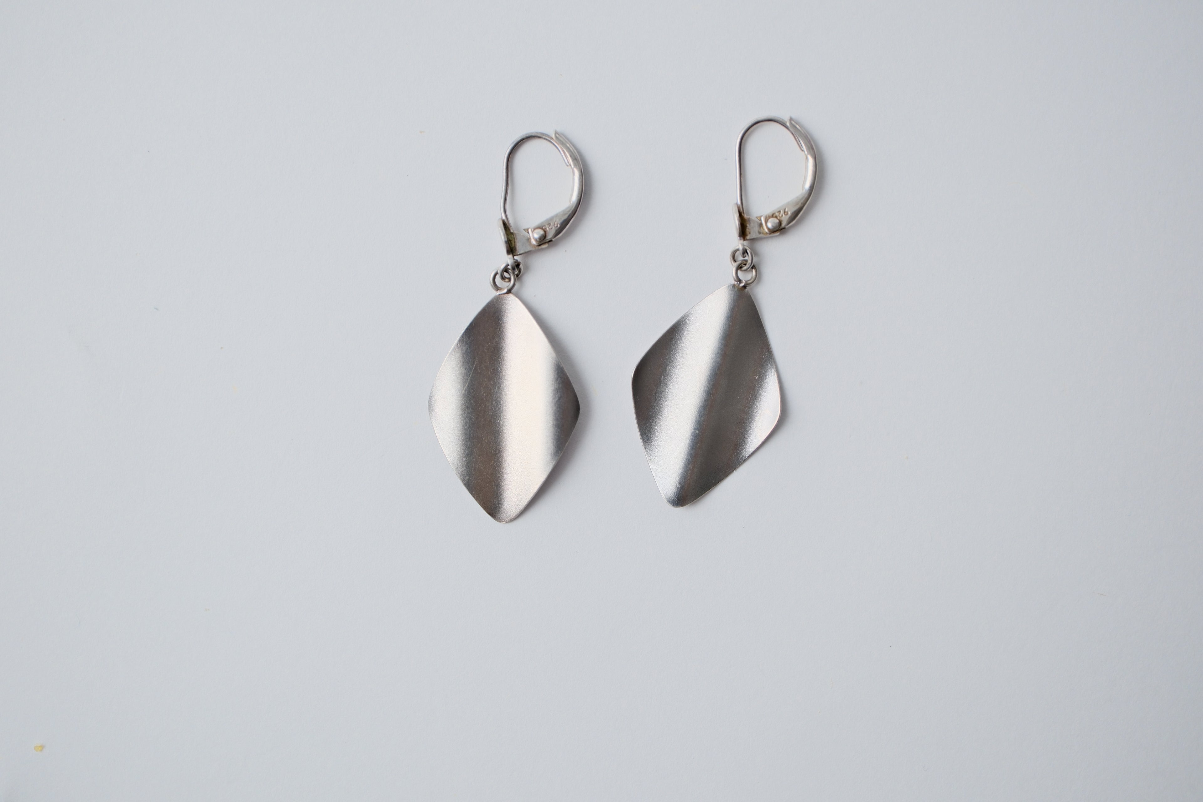 Sterling Silver Brushed and Polished Dangle Earrings