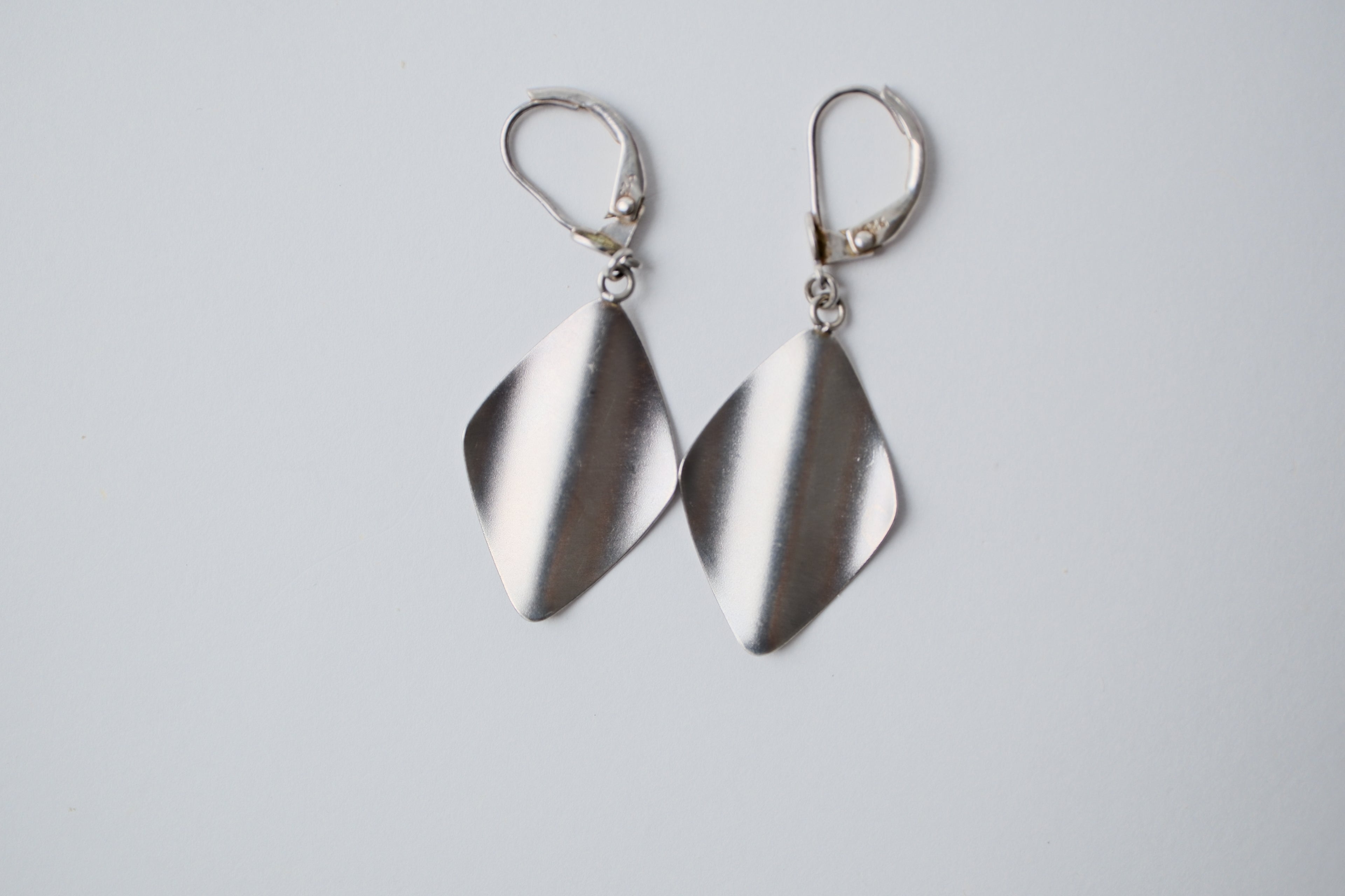 Sterling Silver Brushed and Polished Dangle Earrings