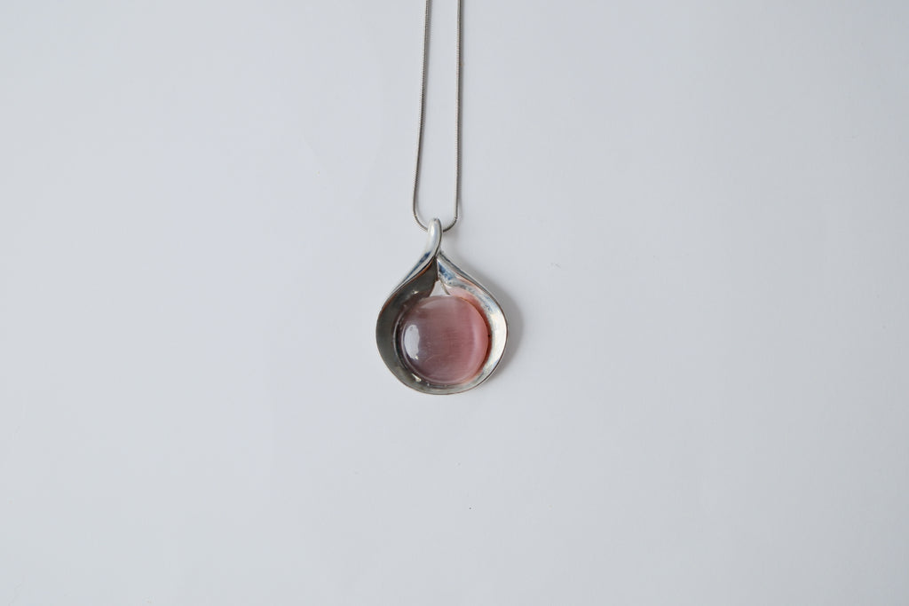 Sterling silver Rose quartz necklace