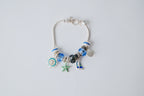 Napier Silver Tone Enamel Nautical Charm Toggle Bracelet