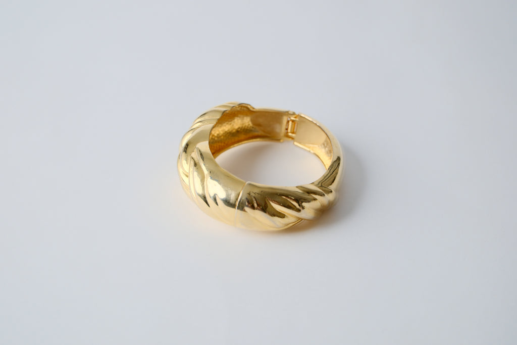 Vintage Gold braided cuff bracelets