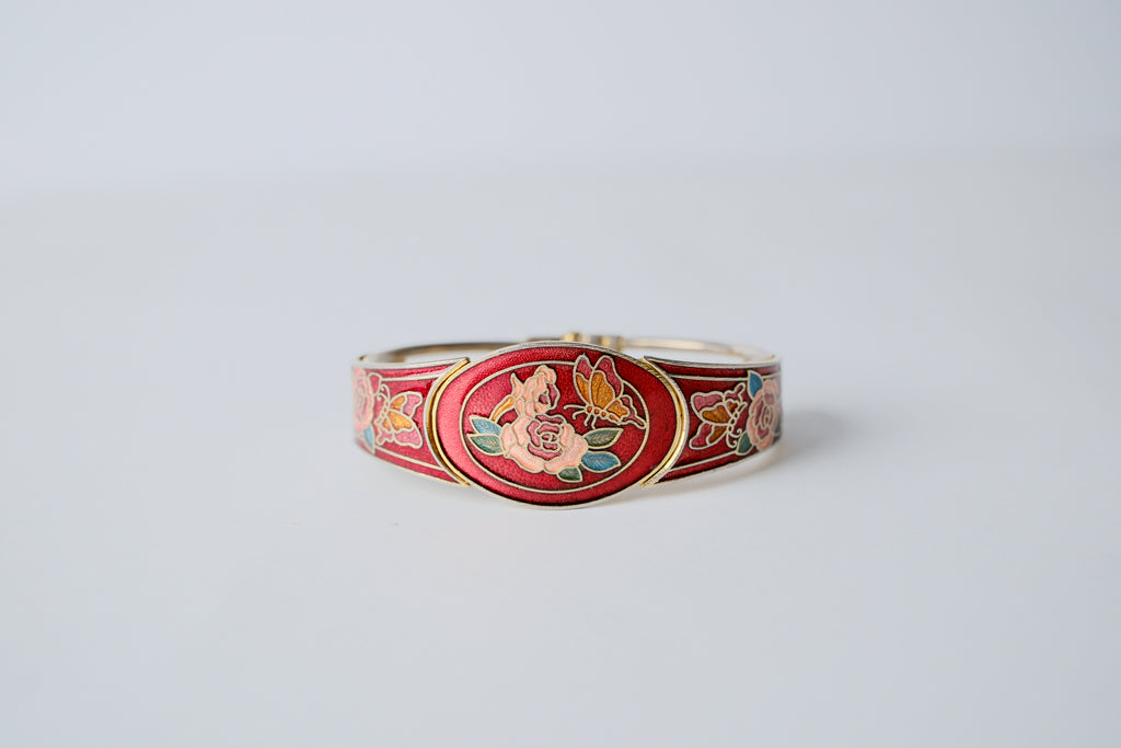 Vintage cloisonné enameled bracelet