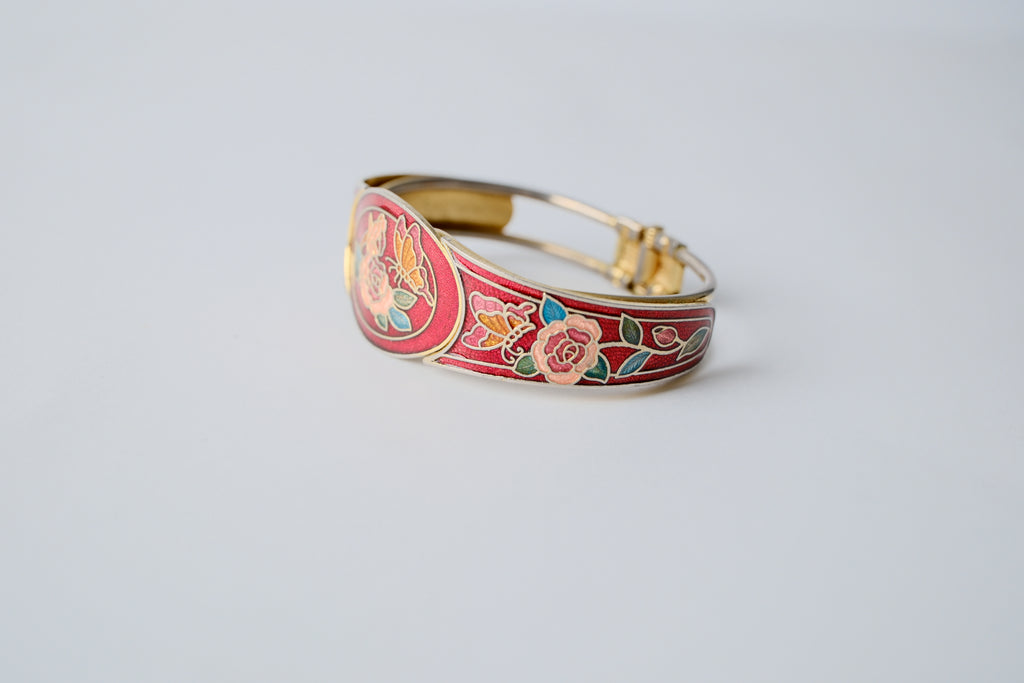 Vintage cloisonné enameled bracelet
