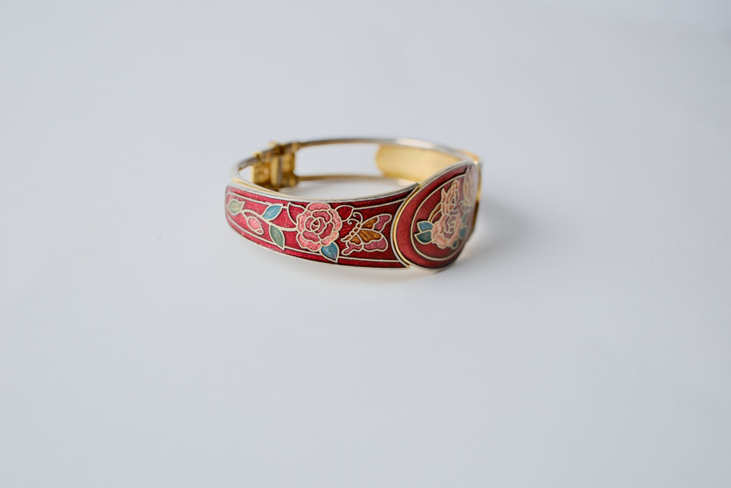 Vintage cloisonné enameled bracelet