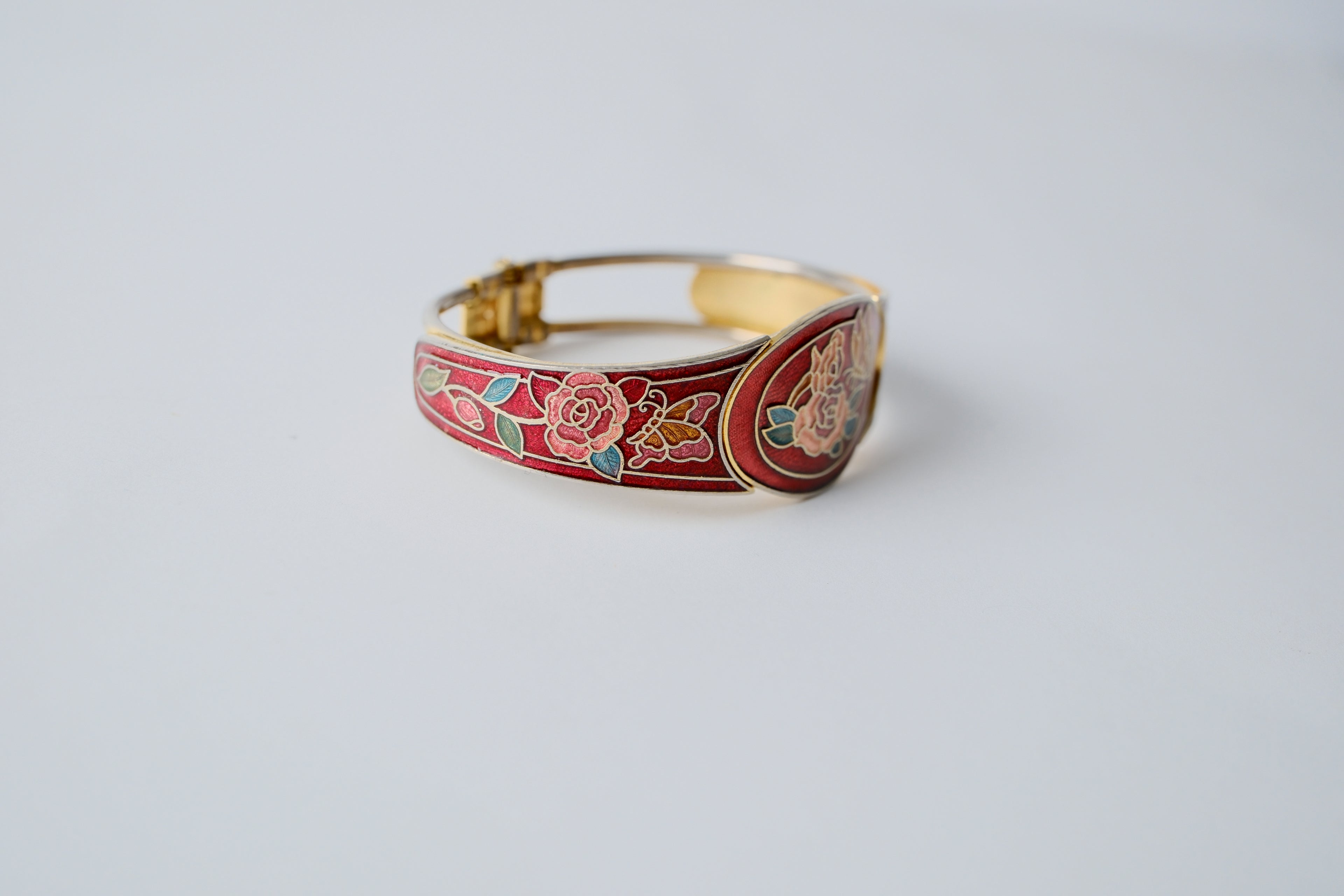 Vintage cloisonné enameled bracelet