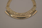 Gold-tone textured metal collar necklace