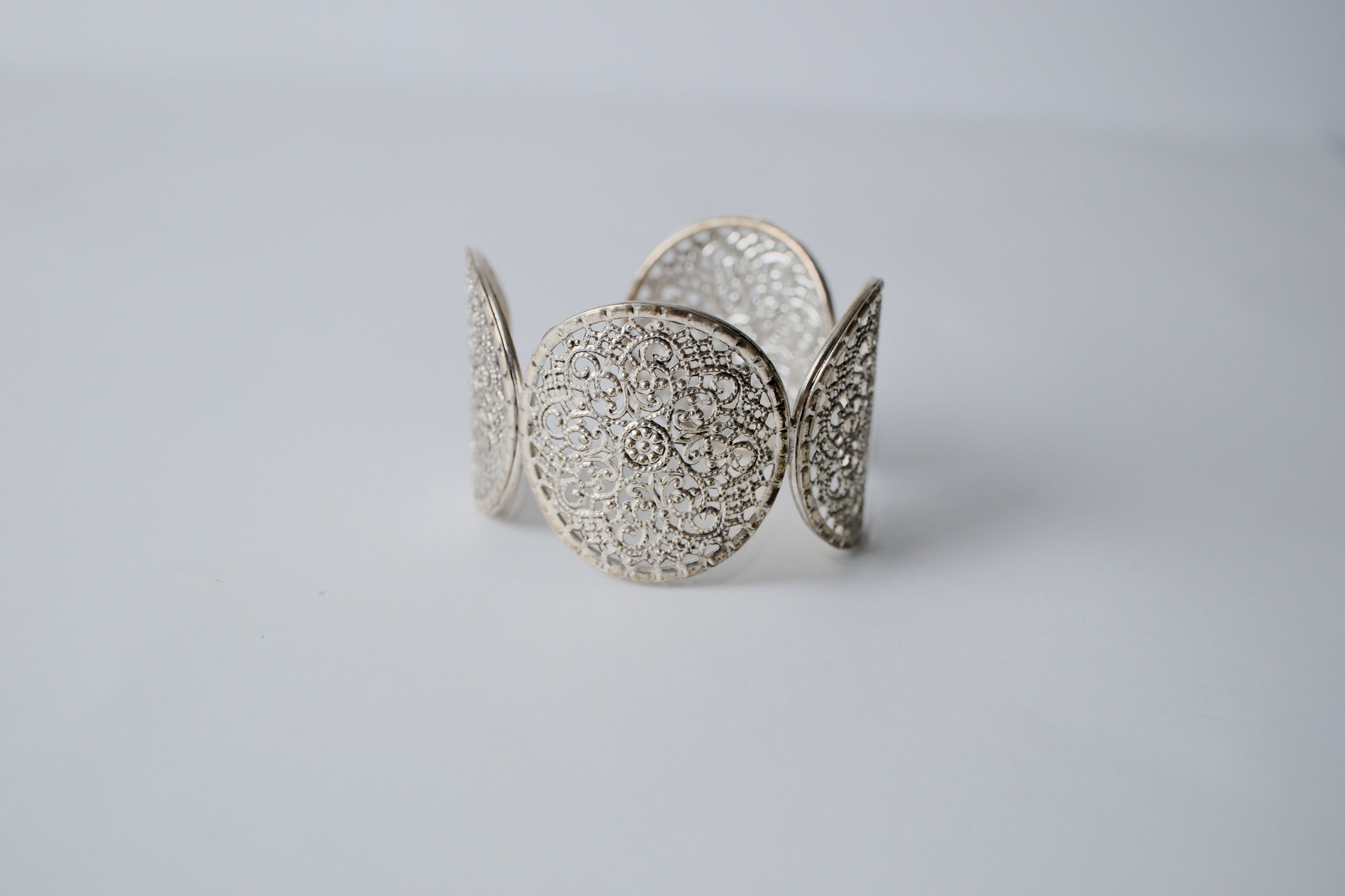 Intricate filigree work cuff bracelet