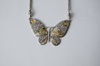 Silver toned Abalone shell inlay Butterfly chain