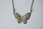 Silver toned Abalone shell inlay Butterfly chain