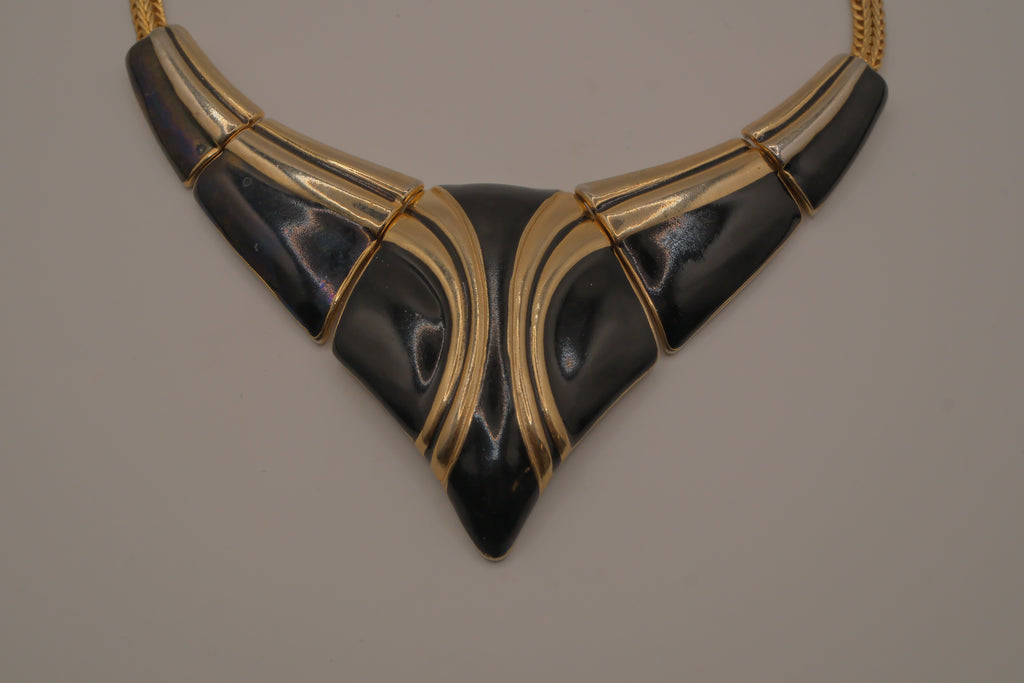 Vintage 1980s Art Deco revival collar necklace