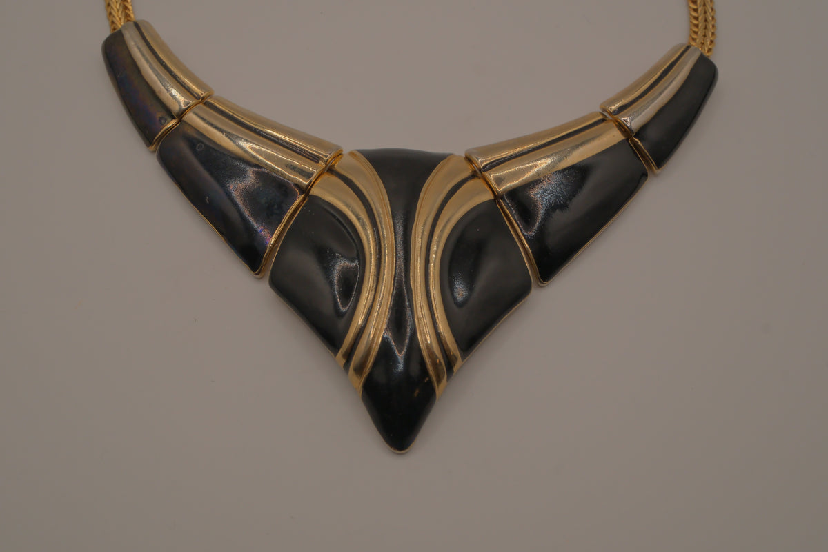 Vintage 1980s Art Deco revival collar necklace