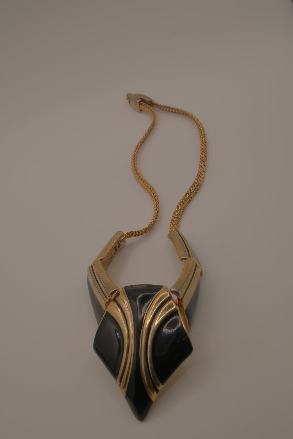 Vintage 1980s Art Deco revival collar necklace
