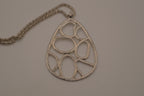 Organic geometric cutout teardrop pendant Necklace