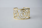 Vintage gold toned spiral cuff bracelet