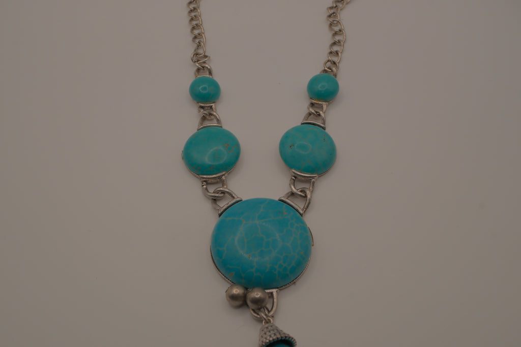 Bohemian style turquoise statement necklace