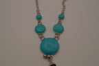 Bohemian style turquoise statement necklace