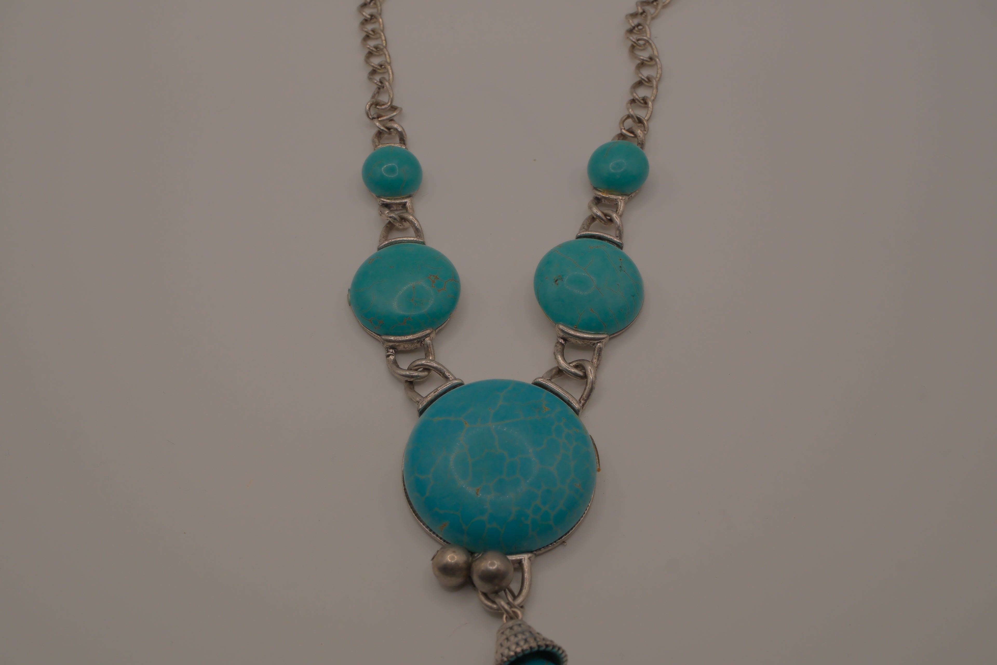 Bohemian style turquoise statement necklace
