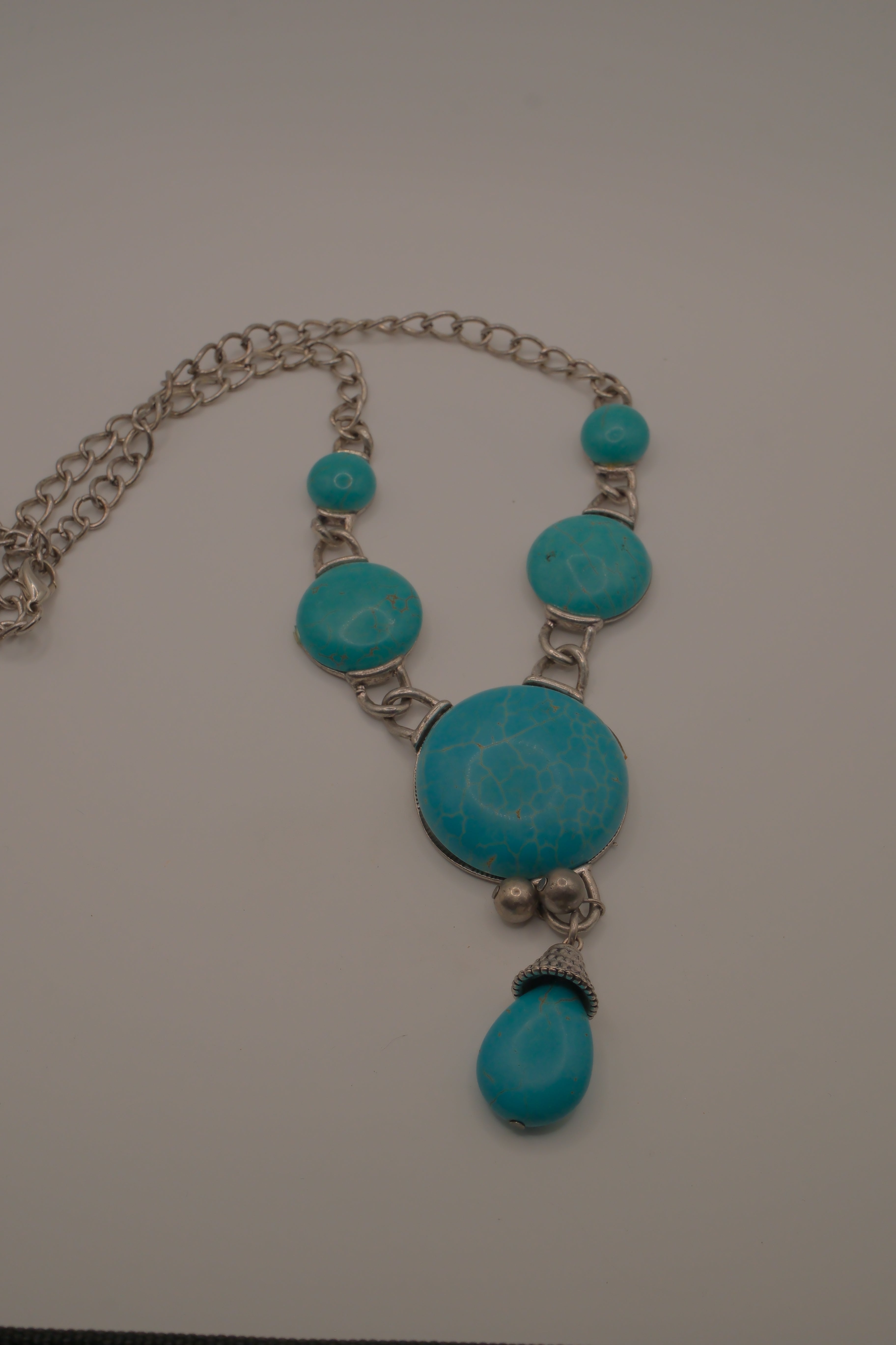 Bohemian style turquoise statement necklace