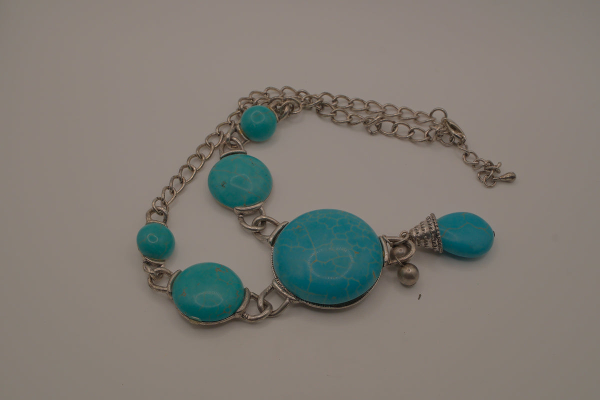 Bohemian style turquoise statement necklace