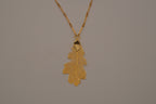 Gold toned Oak leaf pendant necklace