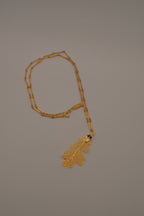 Gold toned Oak leaf pendant necklace
