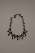 Vintage gunmetal rhinestone choker necklace