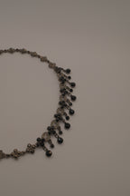 Vintage gunmetal rhinestone choker necklace