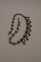 Vintage gunmetal rhinestone choker necklace