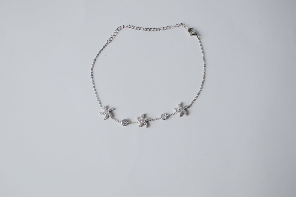 Starfish Rhinestone anklet