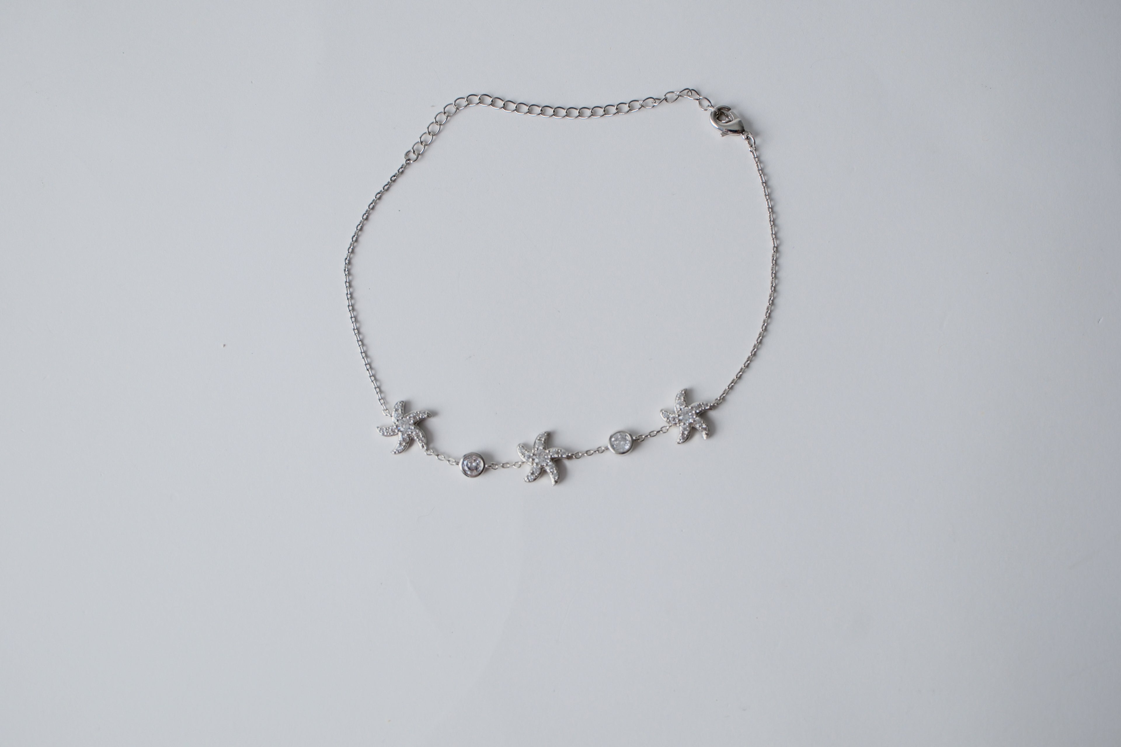 Starfish Rhinestone anklet