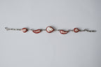 Vintage Mexican Red enamel and mother of pearl bracele