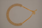 Multi-layered gold and cubic zirconia stones collar necklace