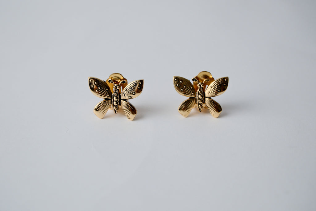 Vintage Butterfly Clip-On Earrings