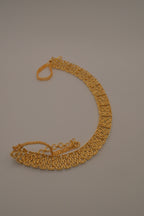 Multi-layered gold and cubic zirconia stones collar necklace