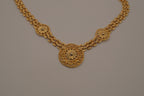 Vintage gold plated medallion chain necklace