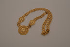 Vintage gold plated medallion chain necklace