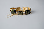 Vintage Black and Green Enamel bracelet&nbsp;