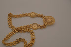 Vintage gold plated medallion chain necklace