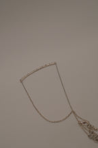 Silver tone curved bar necklace