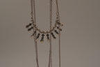 Bizou silver boho-chic multi-strand statement necklace