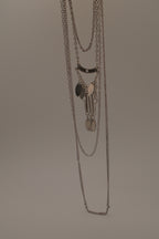 Bizou silver boho-chic multi-strand statement necklace
