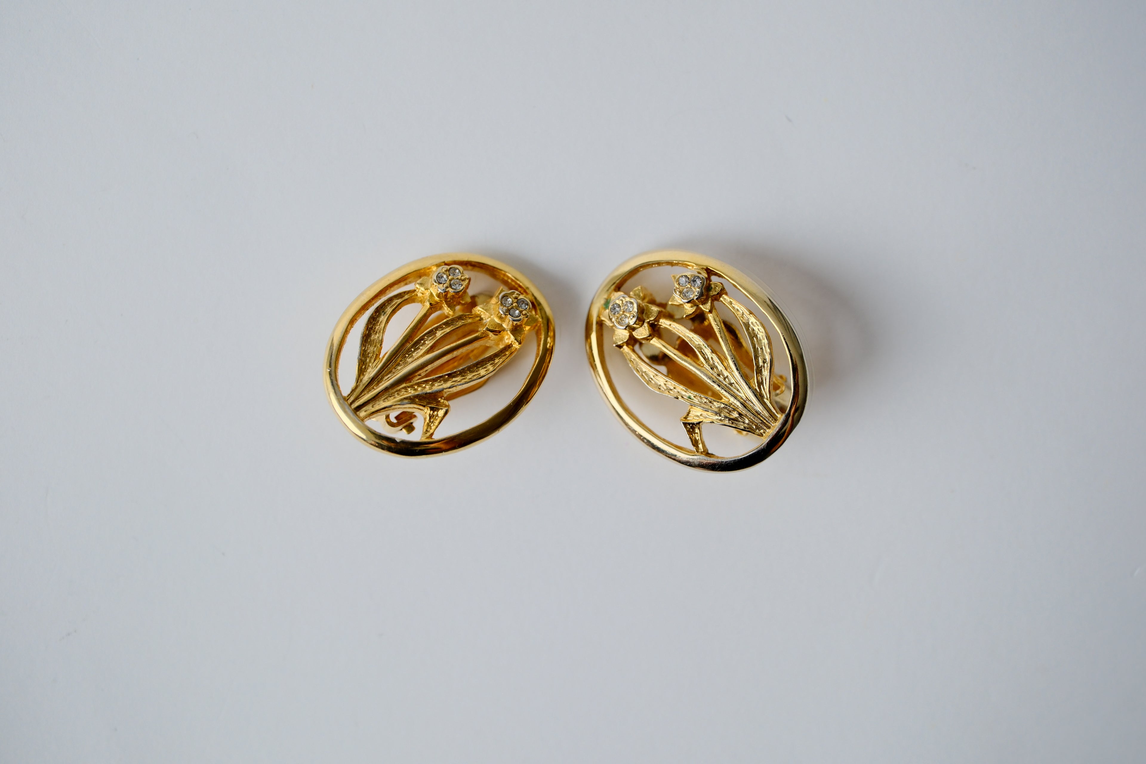 Vintage Flowers Clip-On Earrings