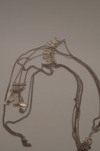 Bizou silver boho-chic multi-strand statement necklace